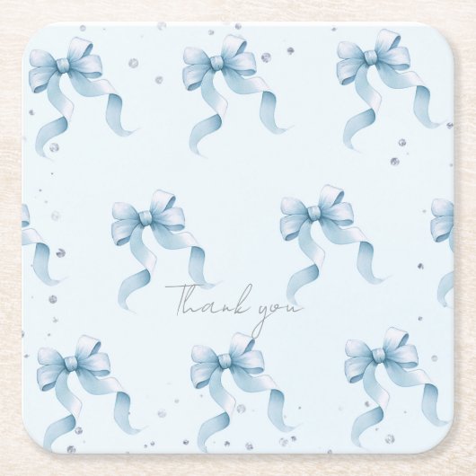 Bow Coquette Boy Baby Shower Classic Round Napkins Rechteckiger Pappuntersetzer (Vorderseite)