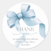 Bow Coquette Boy Babydusche Runder Aufkleber (Vorderseite)