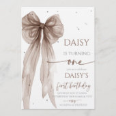 Bow Coquette Chocolate Mocha Birthday Einladung (Vorderseite)