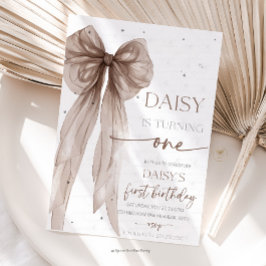 Bow Coquette Chocolate Mocha  Birthday  Einladung