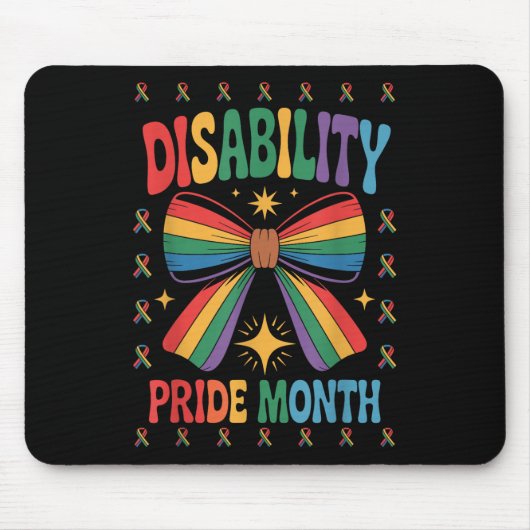 Bow Coquette Groovy Disability Pride Monat Frauen Mousepad (Vorne)