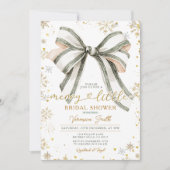 Bow coquette Merry Little Christmas Bridal Shower Einladung (Vorderseite)