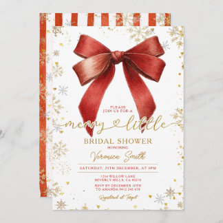 Bow coquette Merry Little Christmas Bridal Shower Einladung