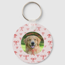 Bow Coquette Personalized Pet Photo Keychain Schlüsselanhänger