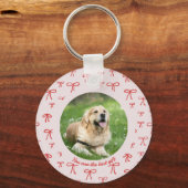 Bow Coquette Personalized Pet Photo Keychain Schlüsselanhänger (Rückseite)