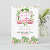 Bow Coquette St. Patrick-Baby-Party Einladung (Stehend Vorderseite)