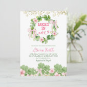 Bow Coquette St Patrick Bridal Shower Einladung (Stehend Vorderseite)