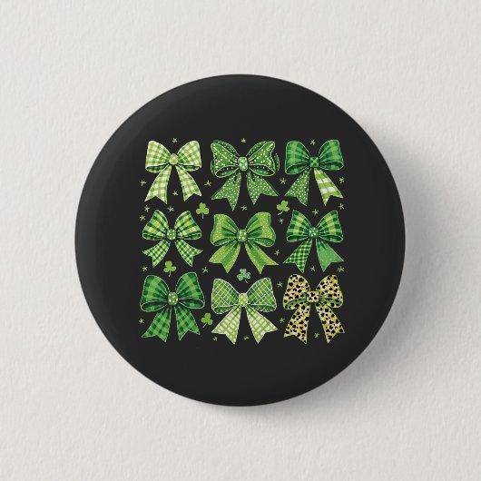 Bow Coquette St Patrick's Day Vintag Button (Vorderseite)