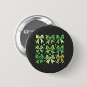 Bow Coquette St Patrick's Day Vintag Button (Vorne & Hinten)