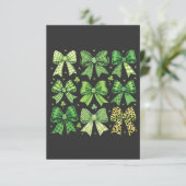 Bow Coquette St Patrick's Day Vintag Dankeskarte (Stehend Vorderseite)