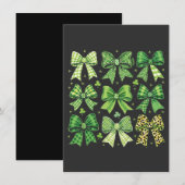 Bow Coquette St Patrick's Day Vintag Dankeskarte (Vorne/Hinten)