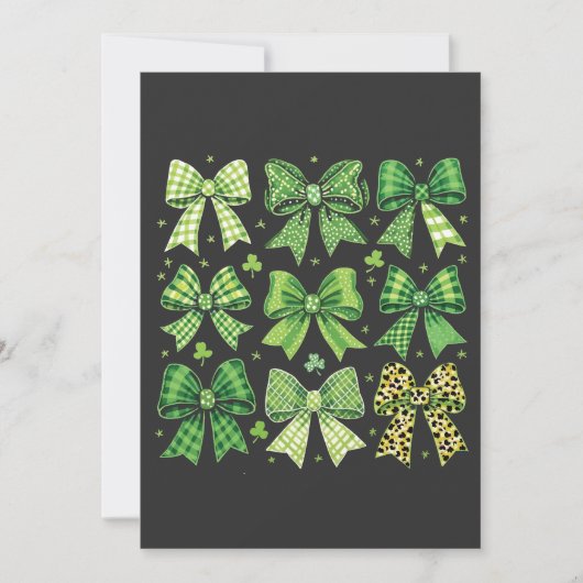 Bow Coquette St Patrick's Day Vintag Einladung (Vorderseite)