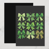 Bow Coquette St Patrick's Day Vintag Einladung (Vorne/Hinten)