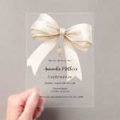 Bow Creme beige Mädchen klare Bestätigung Acryleinladungen (Insitu (Handheld))