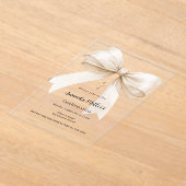 Bow Creme beige Mädchen klare Bestätigung Acryleinladungen (Ablage )