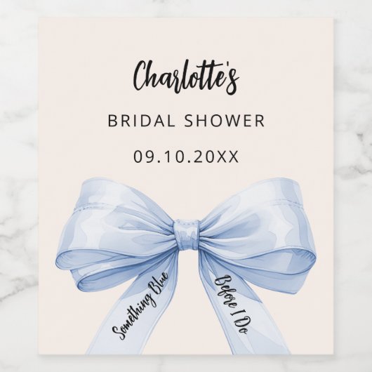 Bow Crew Etwas Blau, bevor ich Brautparty mache Weinetikett (Einzelnes Label)