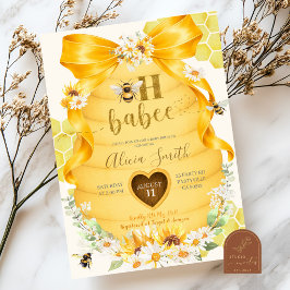 Bow Daisy Sonnenblume Oh Babee Baby Shower Einladung