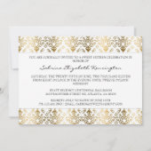 Bow Damask Einladung [Gold] (Rückseite)
