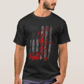 Bow Deer Jagd Flag Bogenschießen T-Shirt (Vorderseite)