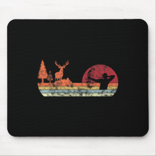Bow Deer Jagd Vintage Retro Bogenschießen Mousepad