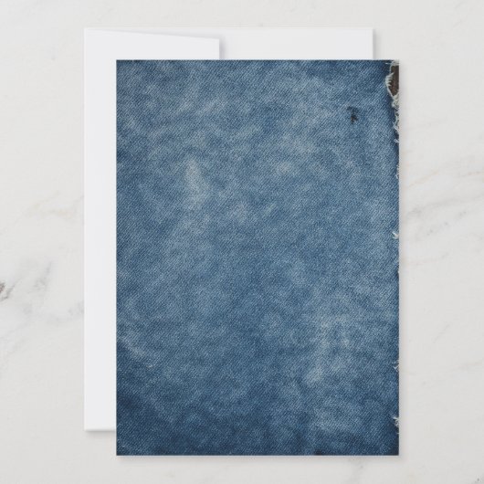 Bow Denim Jacket Patch Party Birthday Einladung (Rückseite)