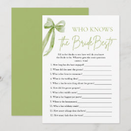 Bow, der das Bride Best Brautparty Game kennt Einladung