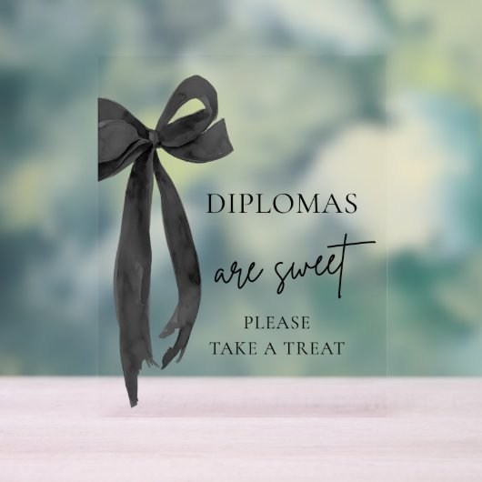Bow-Diplome sind süß und nehmen eine Leckerei Absc Acrylschild (Neutral)
