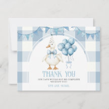 Bow Ein Verrückter Gans 1. Geburtstag Blau Gingham