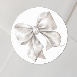 Bow einfache Bridal- oder Babydusche Runder Aufkleber