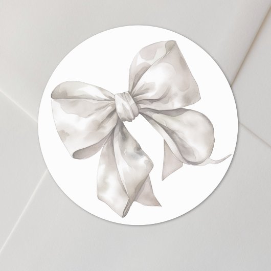 Bow einfache Bridal- oder Babydusche Runder Aufkleber