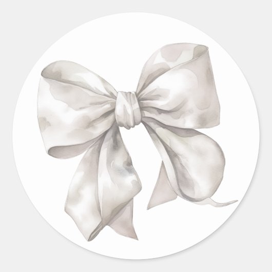 Bow einfache Bridal- oder Babydusche Runder Aufkleber (Vorderseite)