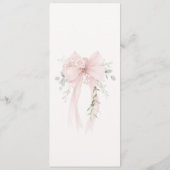 Bow Elegant Greenery Neutral Baby Shower Menükarte (Rückseite)
