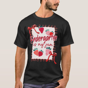 Bow Erdbeer Kindergarten ist mein Jam Lehrer Kind T-Shirt