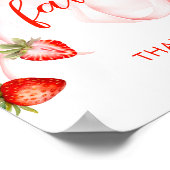 Bow Erdbeeren-Baby-Partygeschenke-Schild Poster (Ecke)