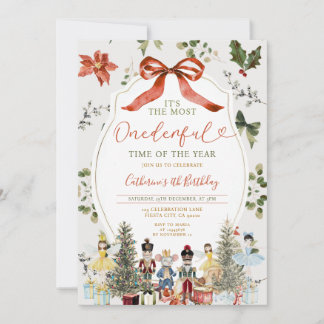 Bow Es ist der schönste Weihnachtsgeburtstag Einladung