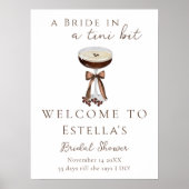 Bow Espresso Martini Brautparty Begrüßungszeichen Poster (Vorne)