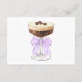 Bow Espresso Martini Brautparty - Registrierung Begleitkarte (Rückseite)