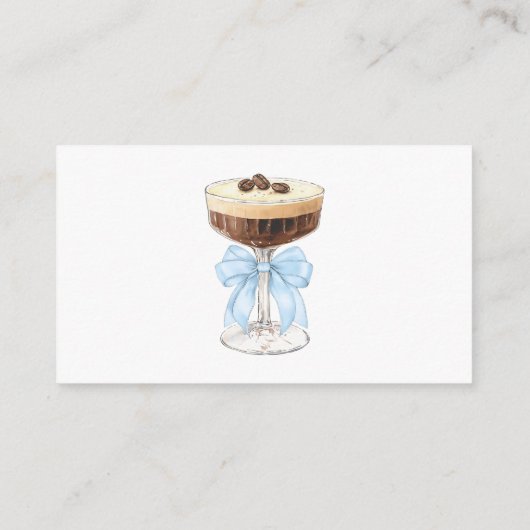 Bow Espresso Martini Brautparty Rezept Begleitkarte (Rückseite)