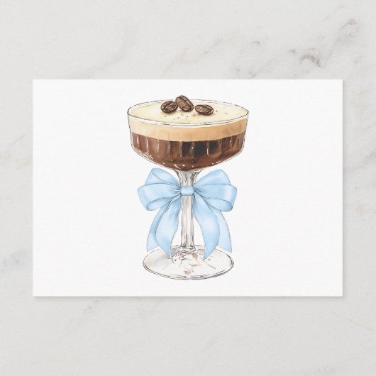 Bow Espresso Martini Brautparty Rezept Begleitkarte (Rückseite)