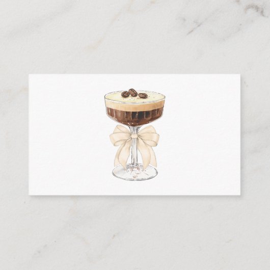 Bow Espresso Martini Brautparty Rezept Begleitkarte (Rückseite)