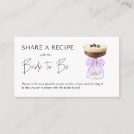 Bow Espresso Martini Brautparty Rezept Begleitkarte