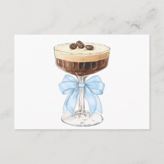 Bow Espresso Martini Brautparty Vielen Dank Begleitkarte (Rückseite)