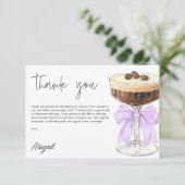 Bow Espresso Martini Brautparty Vielen Dank Begleitkarte (Stehend Vorderseite)