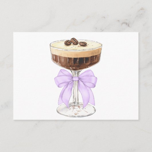 Bow Espresso Martini Brautparty Vielen Dank Begleitkarte (Rückseite)