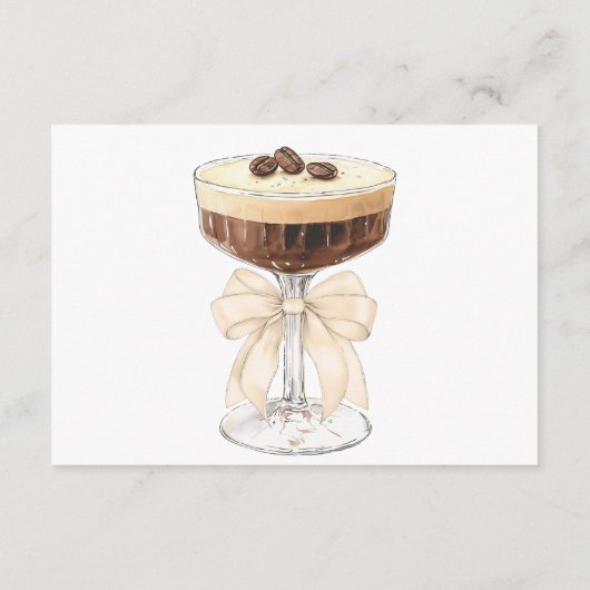 Bow Espresso Martini Brautparty Vielen Dank Begleitkarte (Rückseite)