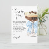 Bow Espresso Martini Brautparty Vielen Dank Dankeskarte (Stehend Vorderseite)
