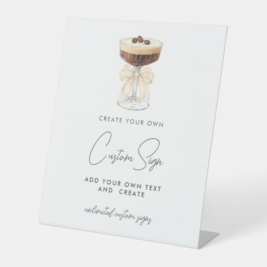 Bow Espresso Martini Custom Sockelschild (Vorderseite)