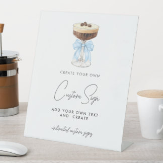 Bow Espresso Martini Custom Sockelschild