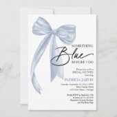Bow etwas Blau, bevor ich Bow Brautparty Einladung (Vorderseite)