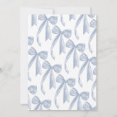 Bow etwas Blau, bevor ich Bow Brautparty Einladung (Rückseite)